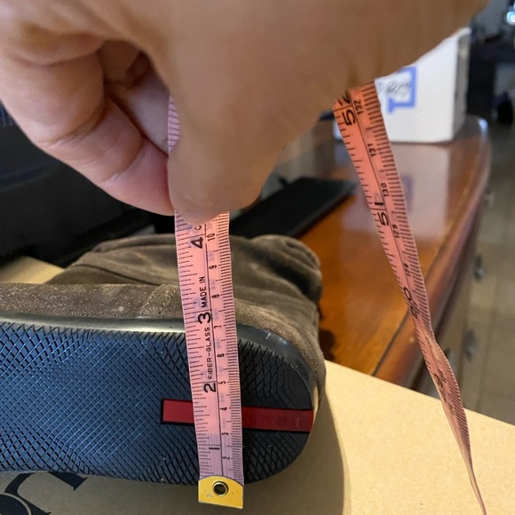 Prada Sport Brown Suede Mid Calf Boot size 37 1/2 - Picture 8 of 9